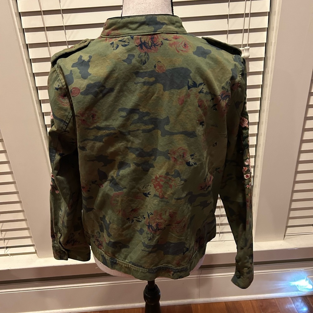 Karlie Cherry Blossom Green Floral Utility Jacket size L - Picture 4 of 8